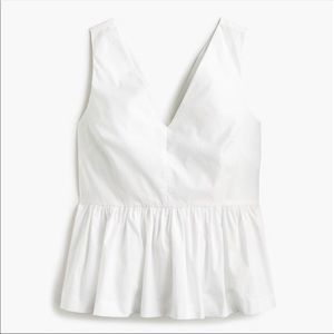 J. Crew WHITE SLEEVELESS PEPLUM TOP